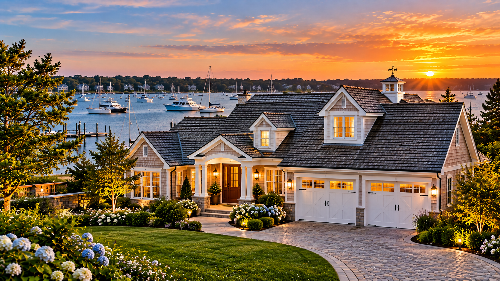 Classic shingle-style home in Westhampton Beach, NY, roofed and sided by MJB Roofing & Siding